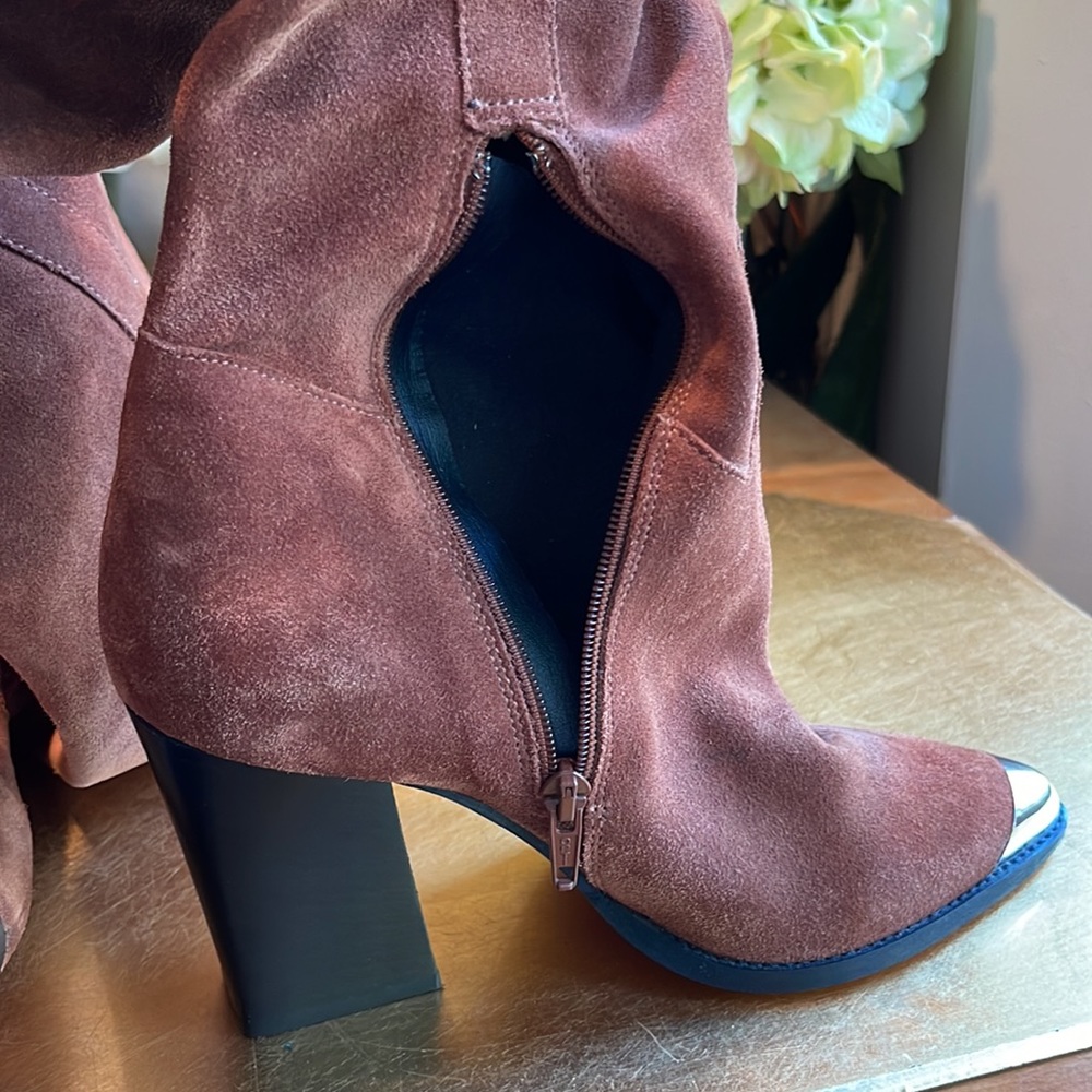 NWOT! TOPSHOP Suede OTK Boots - Picture 8 of 16